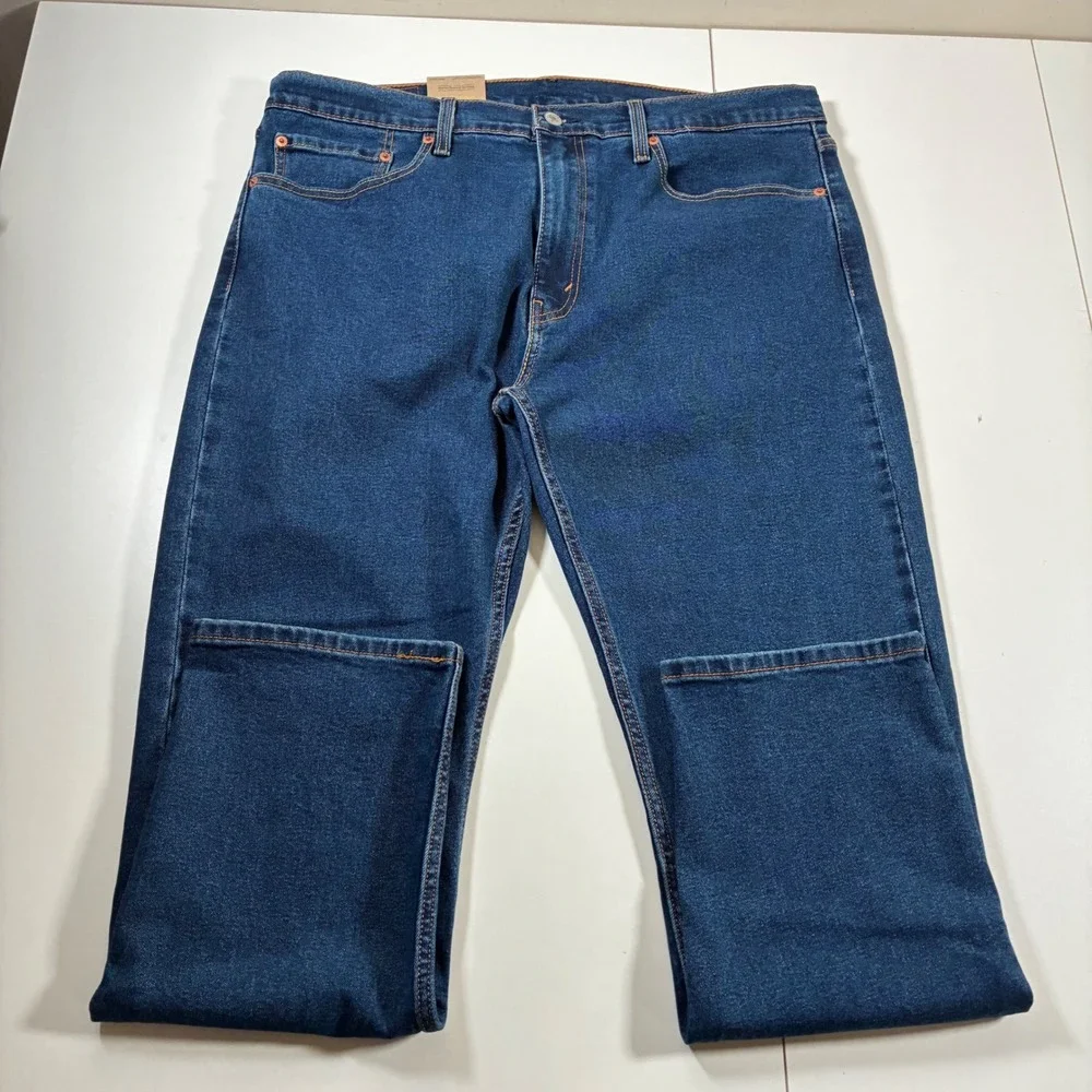 NEW Levi's 502 Taper Jeans 38x30 Blue Stretch Dark Wash Denim (Tag 36x30)